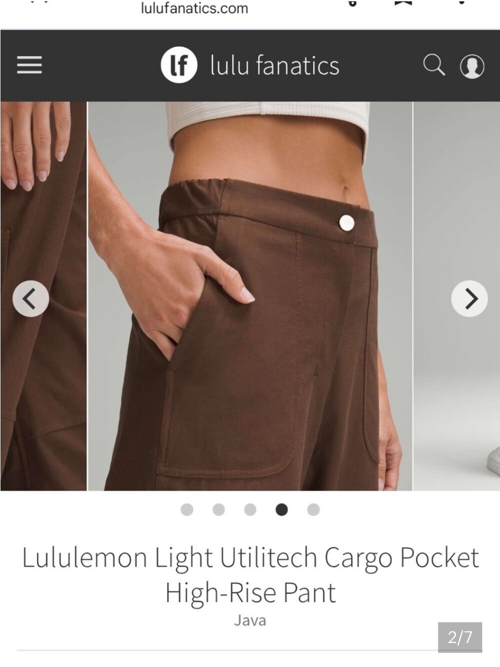 lululemon athletica lightweight utilitech cargo pants - Picture 2 of 6